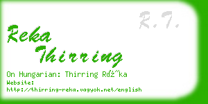 reka thirring business card